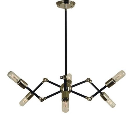 6-Light Antique Brass/Matte Black Felix Chandelier